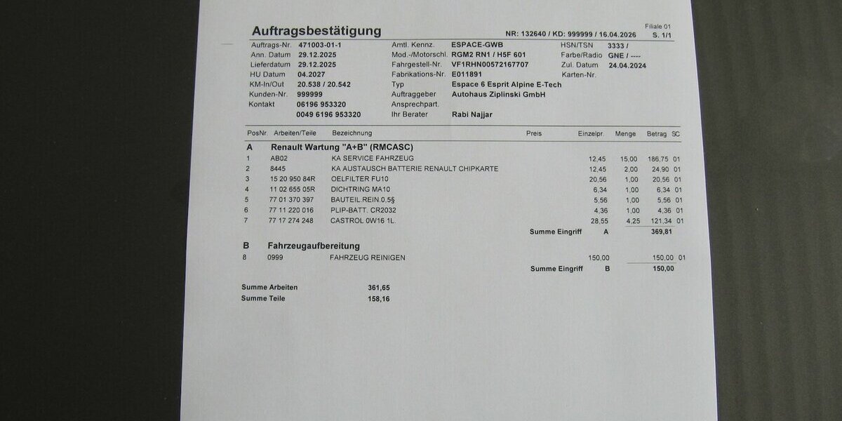 Renault Espace Esprit Alpine Full Hybrid E-Tech 7-Sitze 20.000 km 34.980 &euro; Schwalbach/Taunus 65824