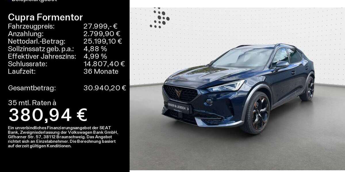 Cupra Formentor 25.100 km 27.999 &euro; Linsengericht 63589