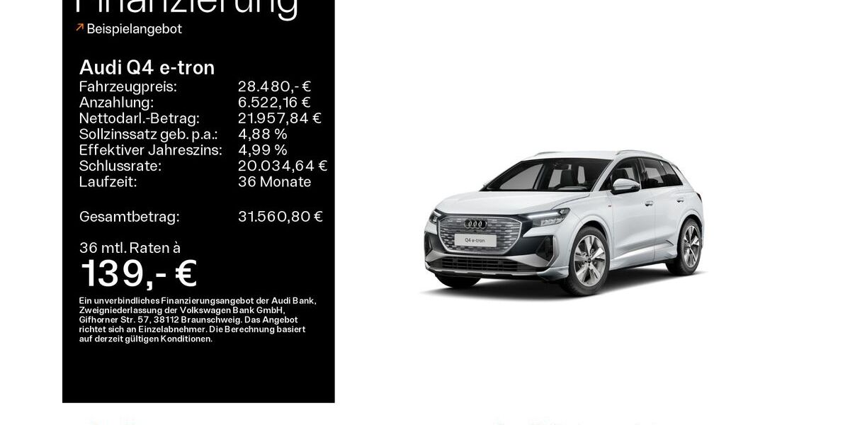 Audi Q4 e-tron 73.338 km 28.480 &euro; Oberursel 61440